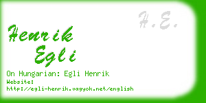 henrik egli business card